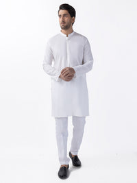 White Blended Kurta - AL-K-1194A