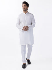 White Blended Kurta - AL-K-1194A - Almirah Online