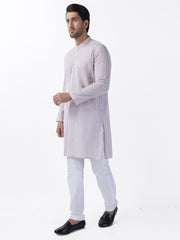 Light Pink Cotton Kurta - AL-K-1196C - Almirah Online