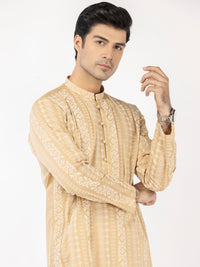Beige Cotton Kurta - AL-K-1206A