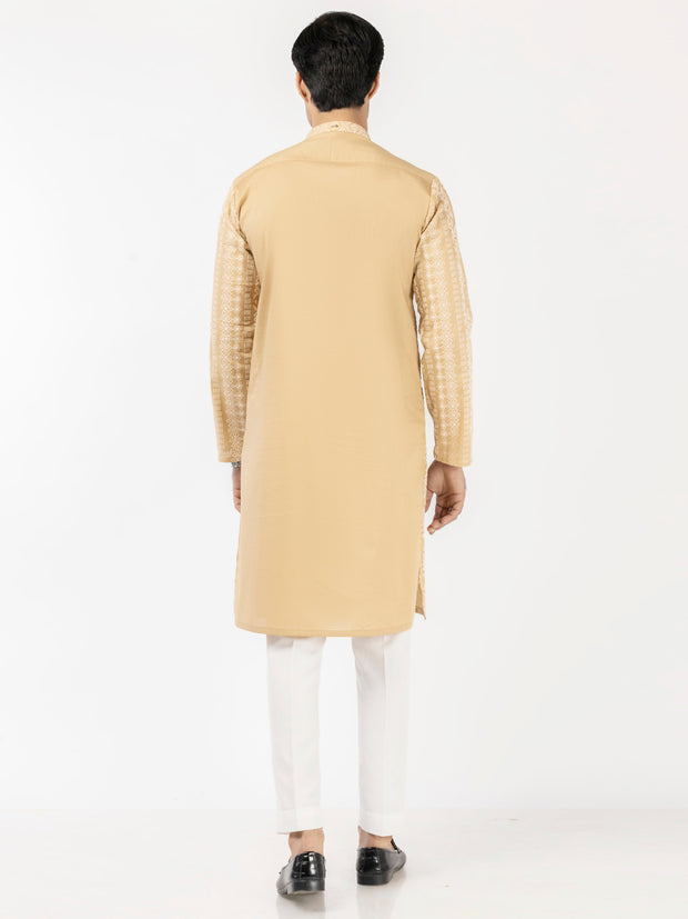 Beige Cotton Kurta - AL-K-1206A