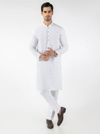 White Blended Kurta - AL-K-1248