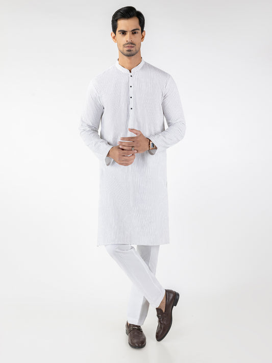 White Blended Kurta - AL-K-1248