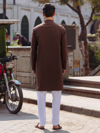 Brown Blended Kurta - AL-K-1257