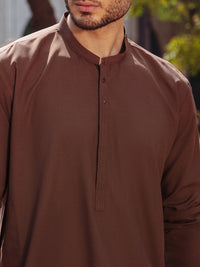 Brown Blended Kurta - AL-K-1257