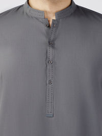 Grey Blended Kurta - AL-K-1258