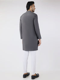 Grey Blended Kurta - AL-K-1258