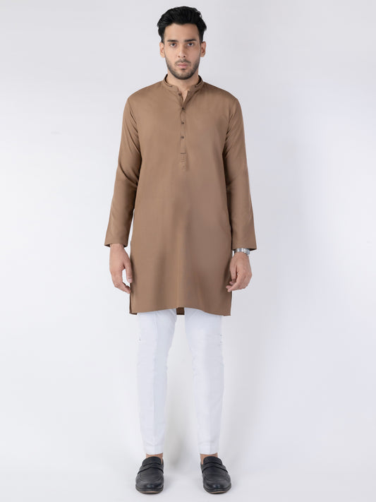 Brown Blended Kurta - AL-K-1262