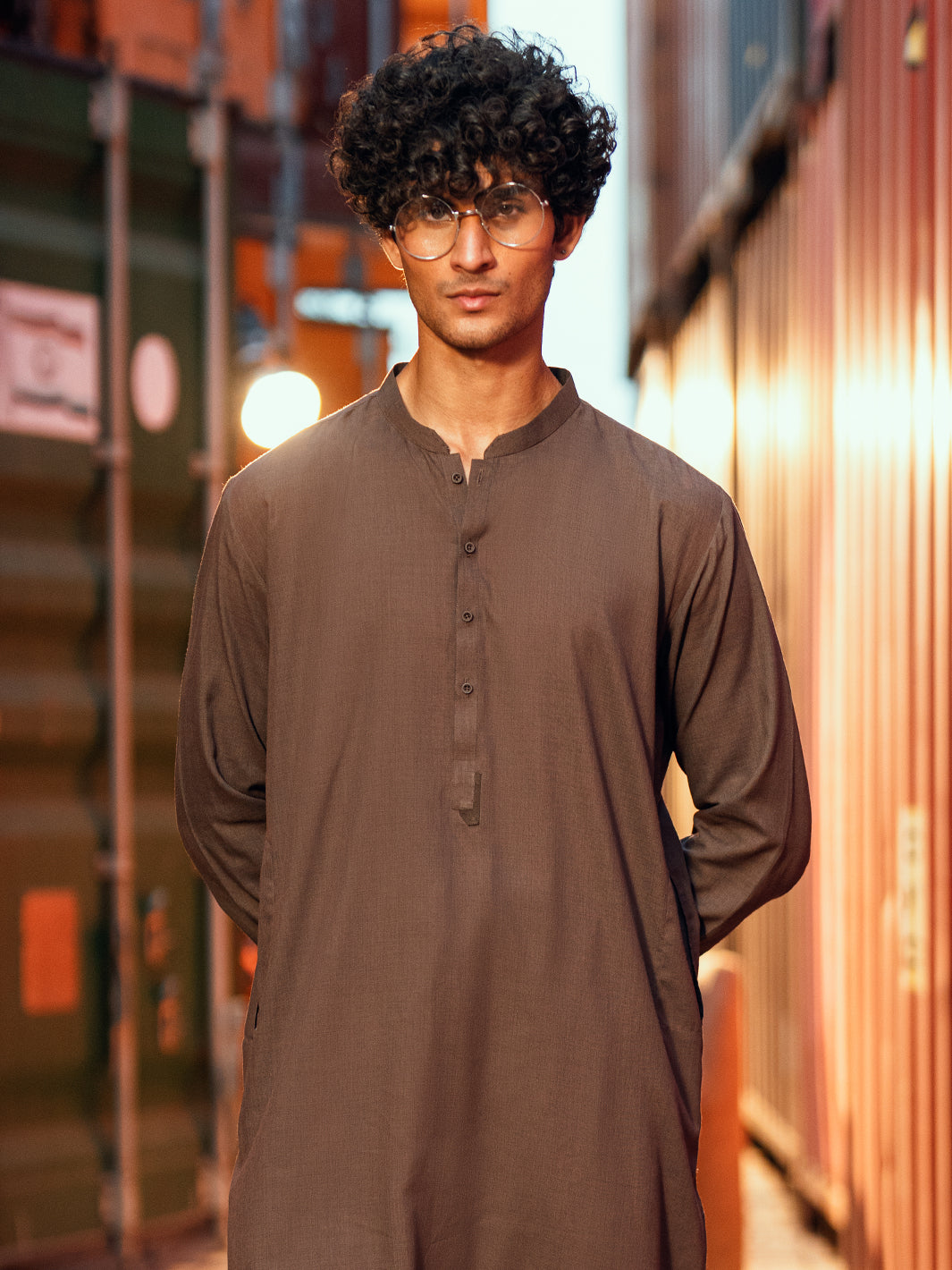 Brown Kameez Shalwar - AL-KS-3278A