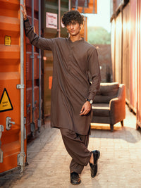 Brown Kameez Shalwar - AL-KS-3278