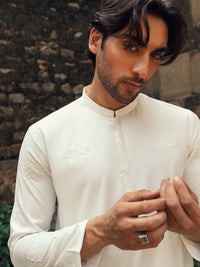 White Semi-Formal Kurta - AL-K-1275