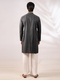 Charcoal Grey Cotton Kurta - AL-K-1285