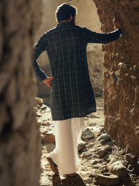 Green Cotton Semi-Formal Kurta - AL-K-1288