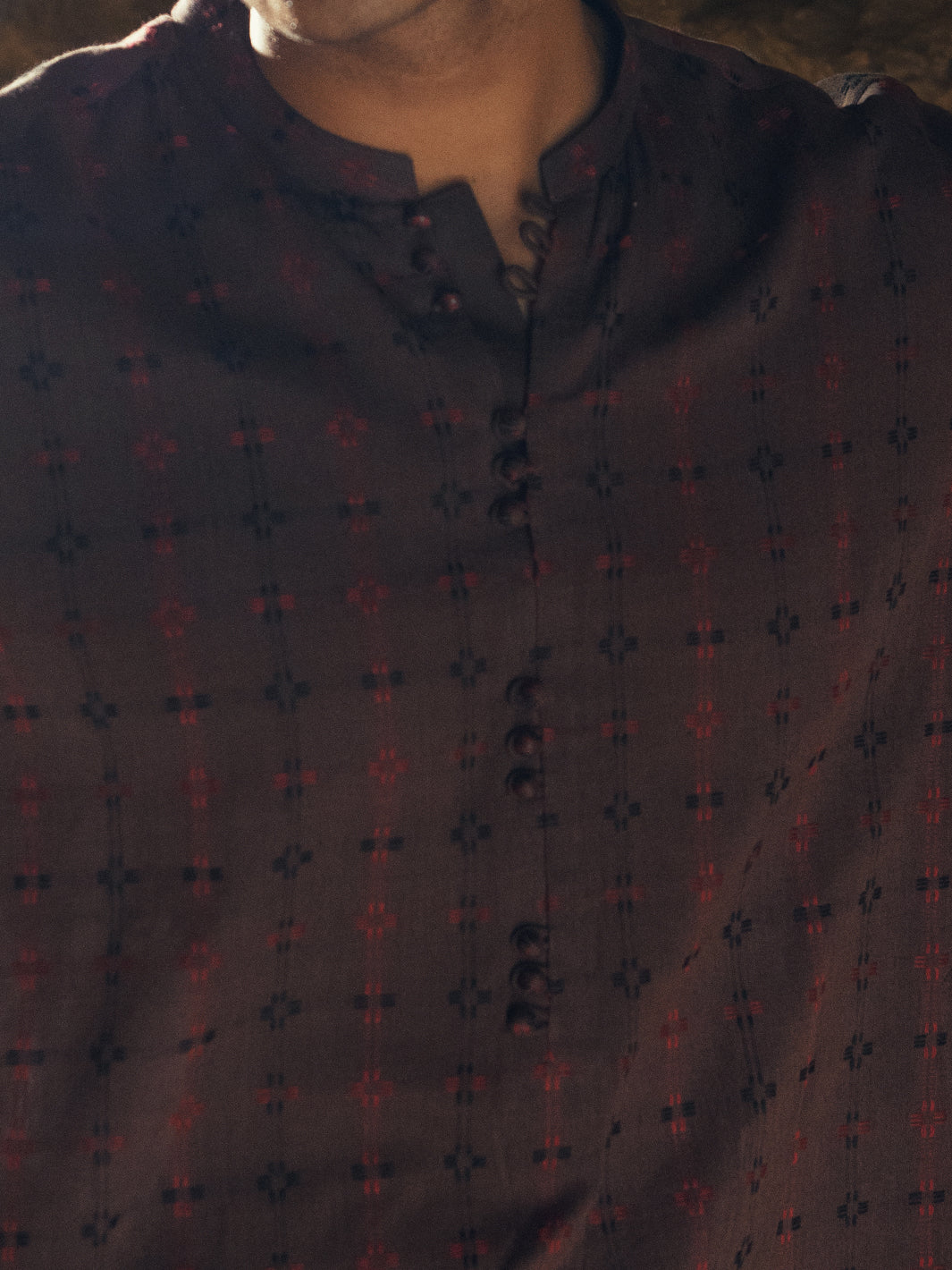Brown Cotton Semi-Formal Kurta - AL-K-1290