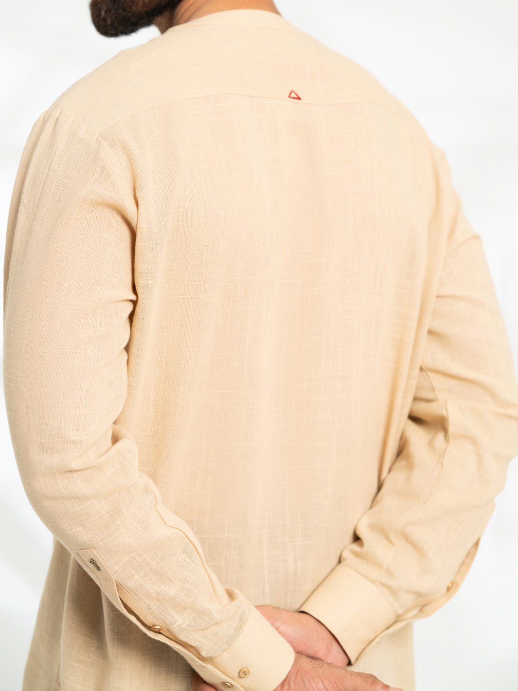Beige Cotton Semi-Formal Kurta - AL-K-1291