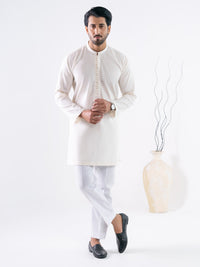 White Cotton Kurta - AL-K-1300
