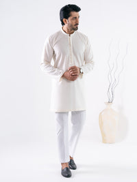 White Cotton Kurta - AL-K-1300