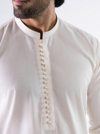 White Cotton Kurta - AL-K-1300