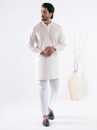 White Cotton Kurta - AL-K-1300