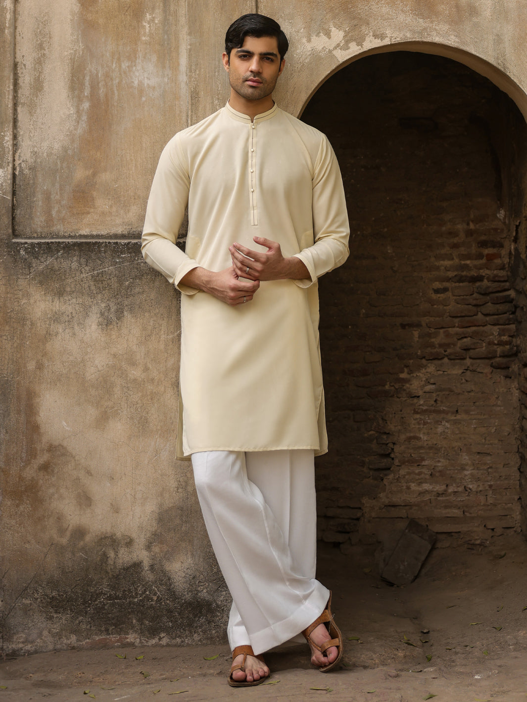 Cream Cut & Sew Kurta - AL-K-1302