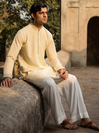 Cream Cut & Sew Kurta - AL-K-1302