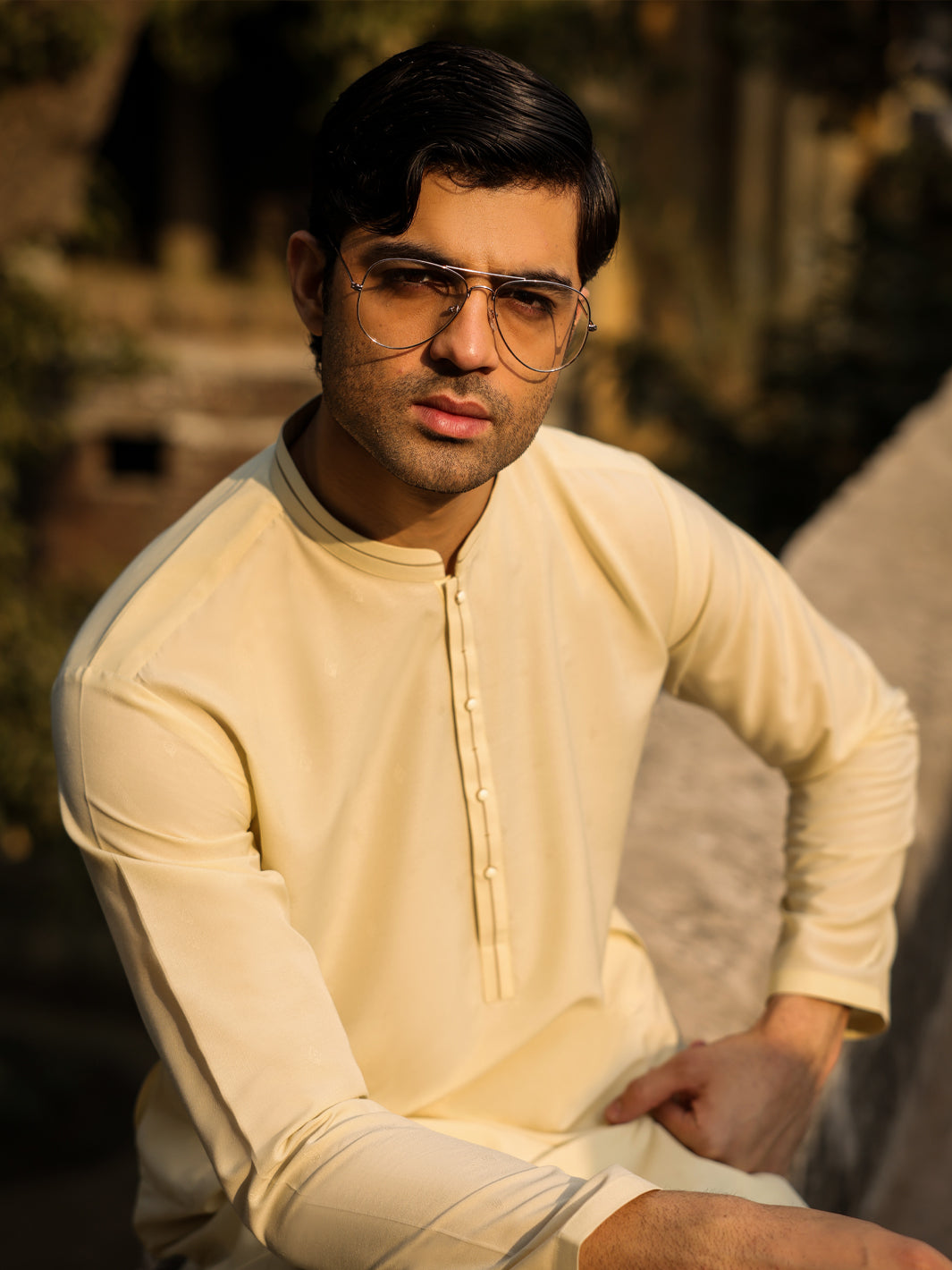 Cream Cut & Sew Kurta - AL-K-1302