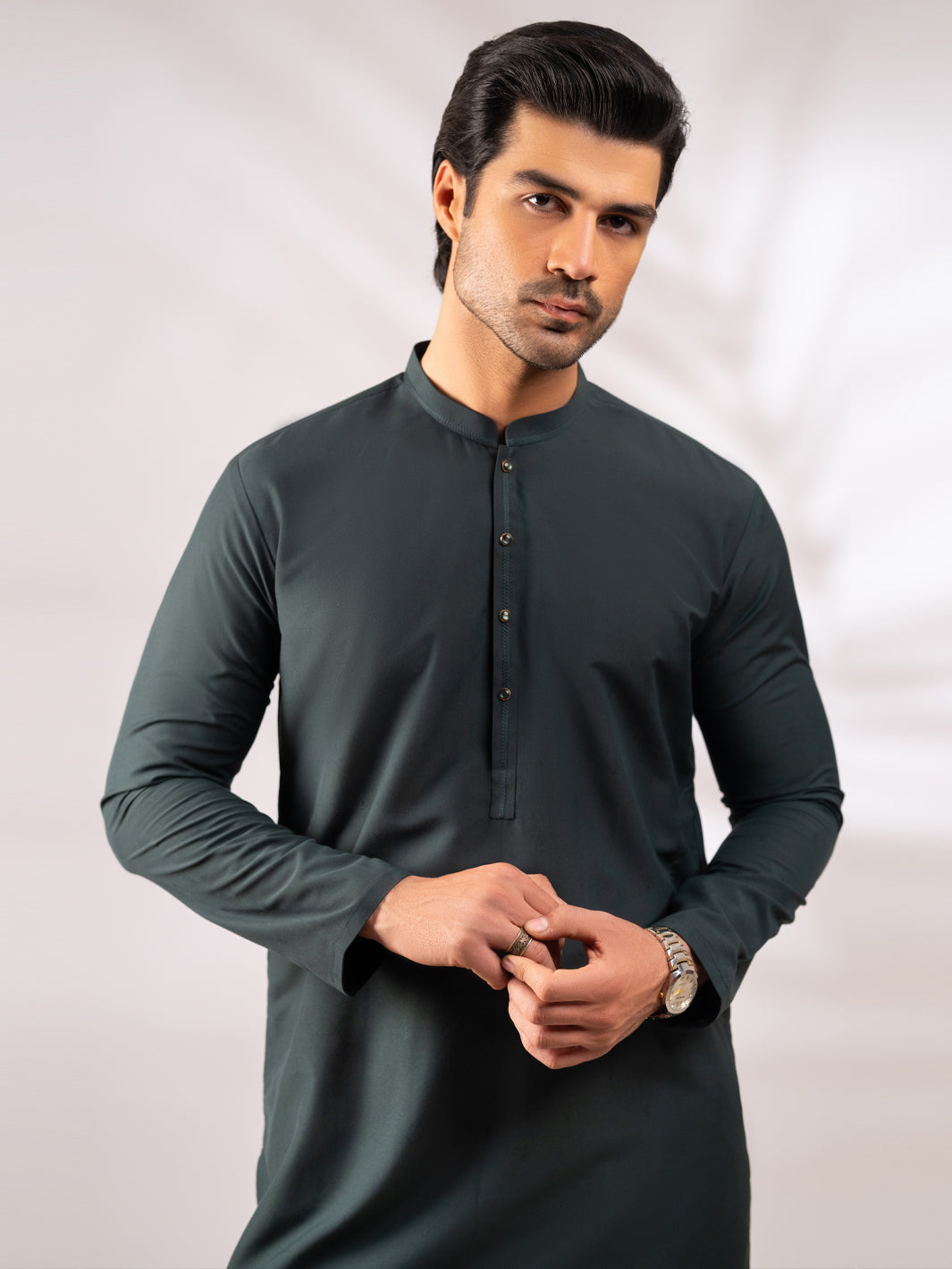 Green Cut & Sew Kurta - AL-K-1305