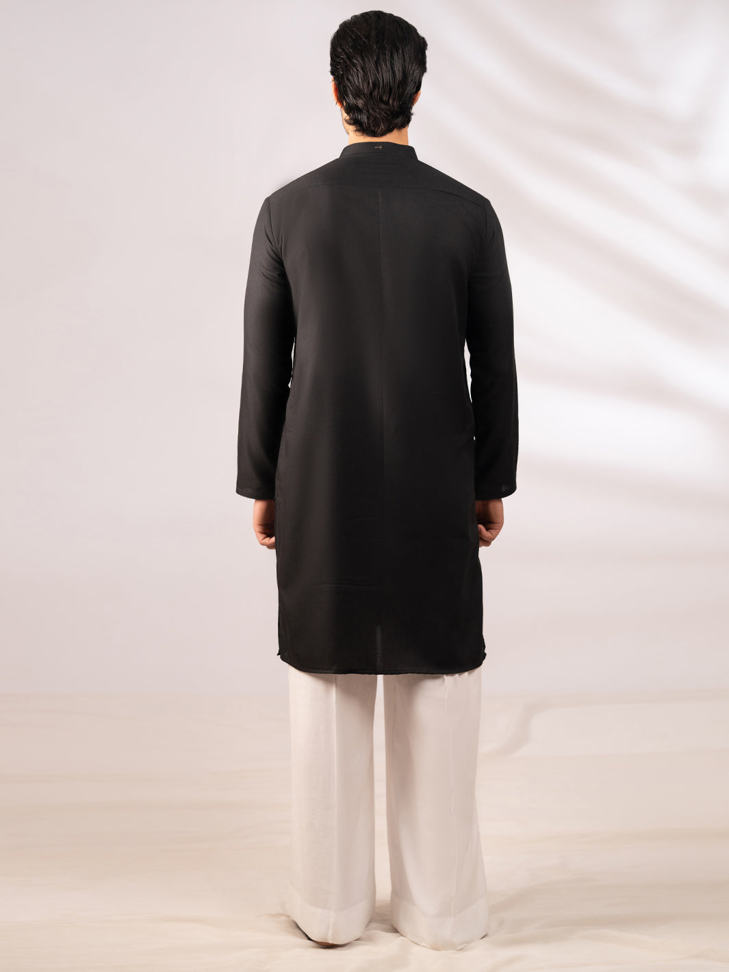 Black Plain Kurta - AL-K-1307