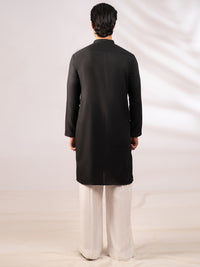 Black Plain Kurta - AL-K-1307