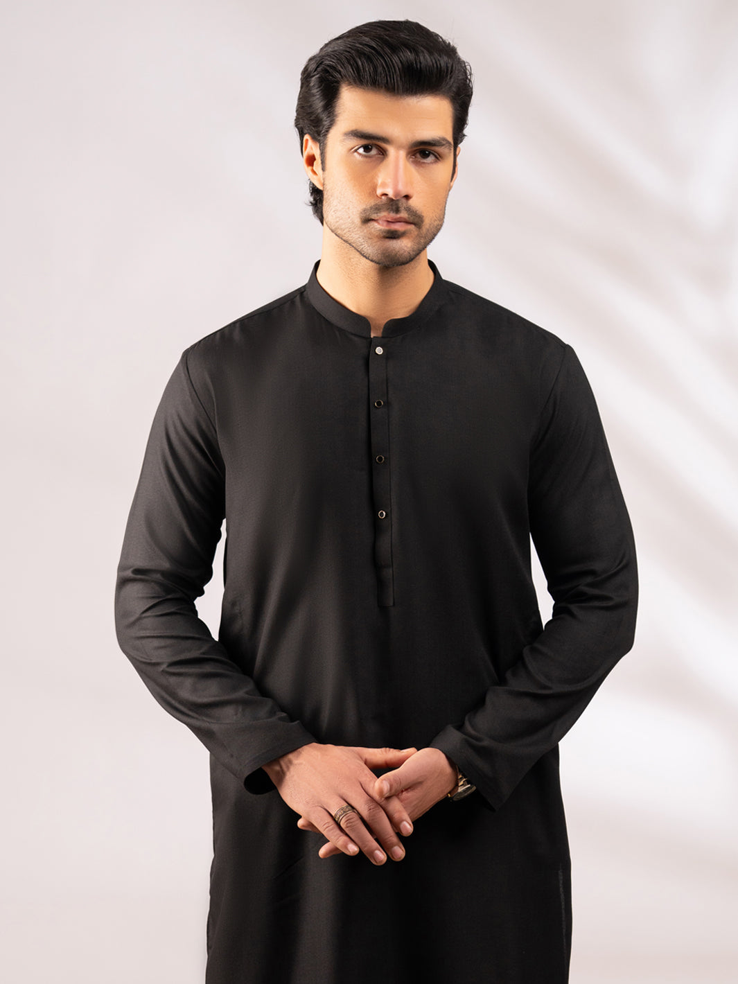 Black Plain Kurta - AL-K-1307