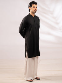 Black Plain Kurta - AL-K-1307