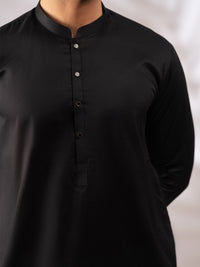Black Plain Kurta - AL-K-1308