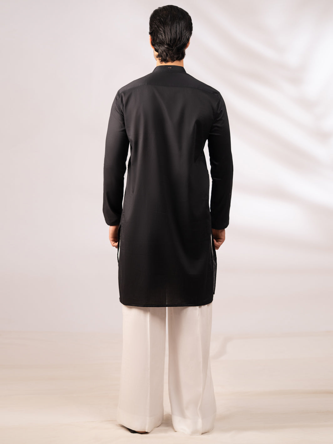 Black Plain Kurta - AL-K-1308