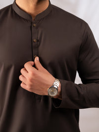 Brown Plain Kurta - AL-K-1309