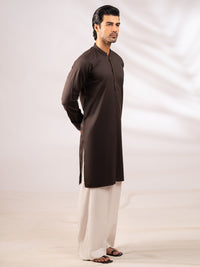 Brown Plain Kurta - AL-K-1309
