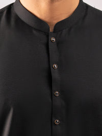 Black Plain Kurta - AL-K-1310