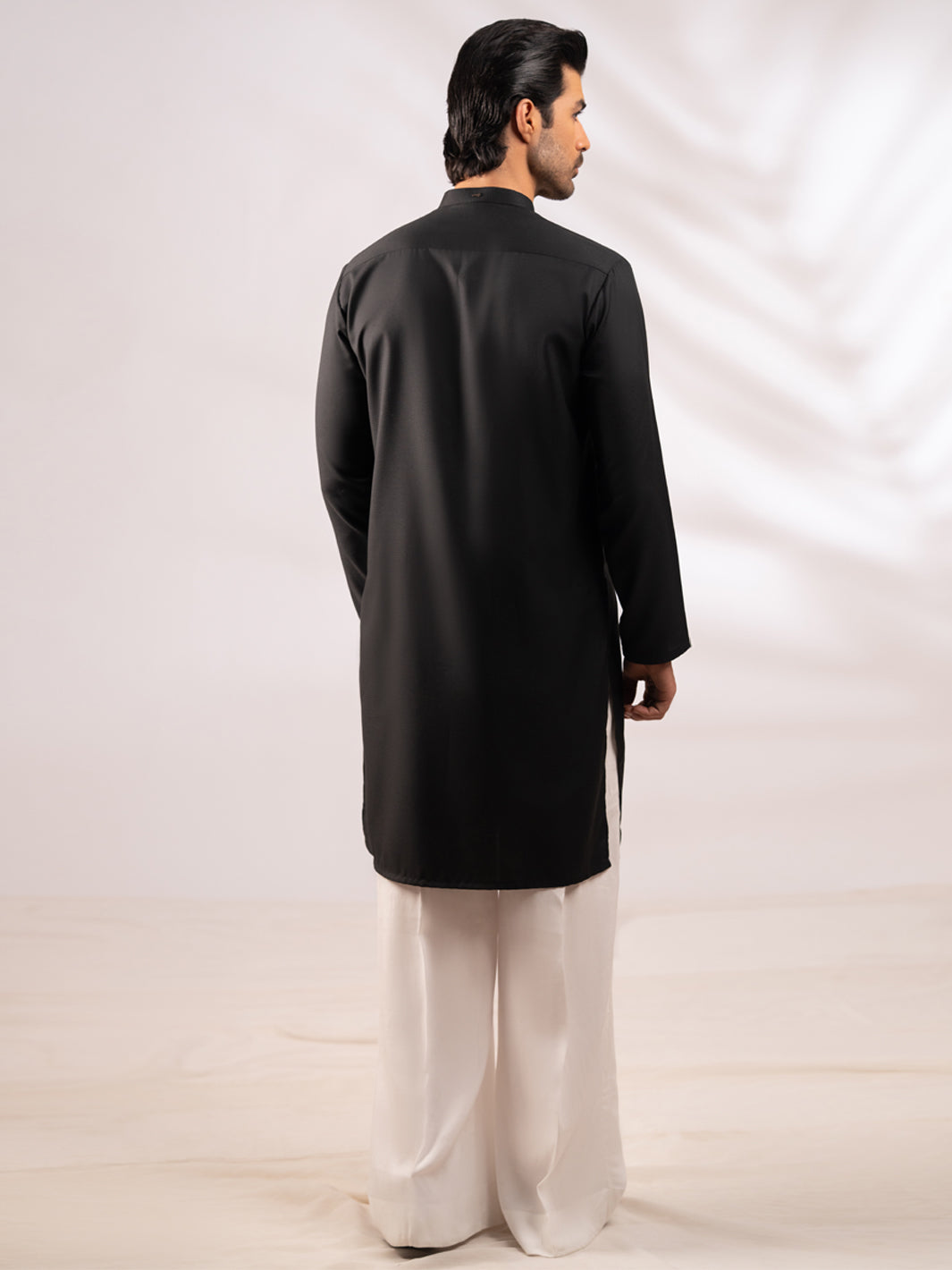 Black Plain Kurta - AL-K-1310