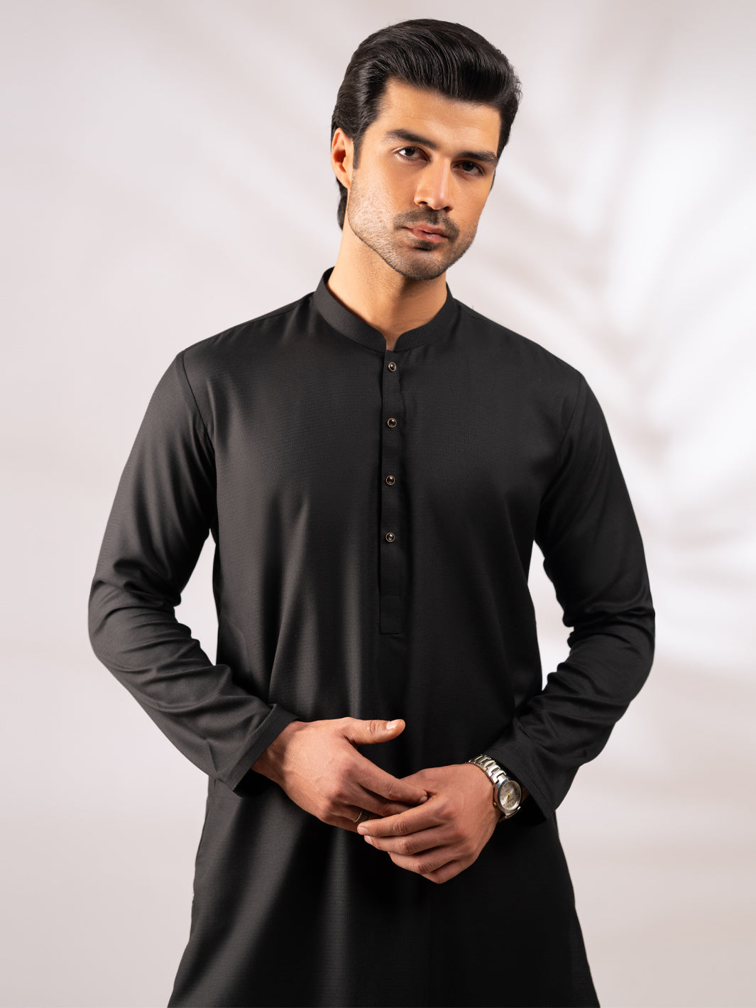 Black Plain Kurta - AL-K-1310