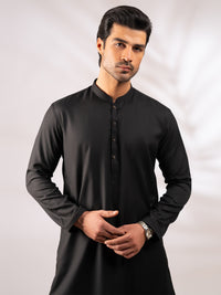 Black Plain Kurta - AL-K-1310