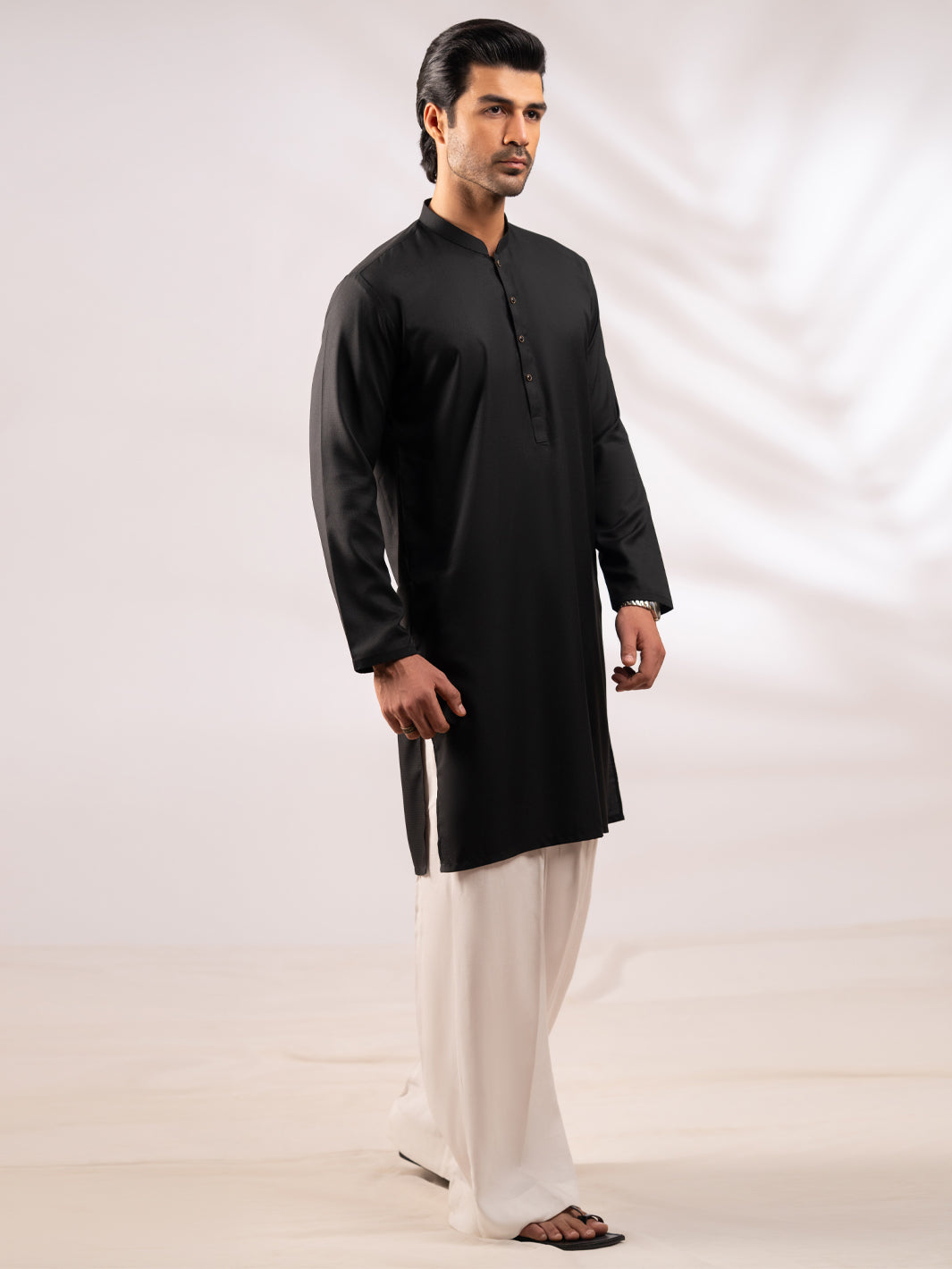 Black Plain Kurta - AL-K-1310