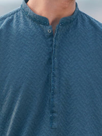 Green Cotton Formal Kurta - AL-K-1311C