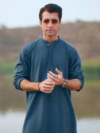 Green Cotton Formal Kurta - AL-K-1311C