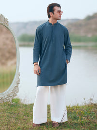 Green Cotton Formal Kurta - AL-K-1311C