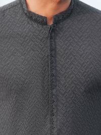Black Cotton Formal Kurta - AL-K-1311D