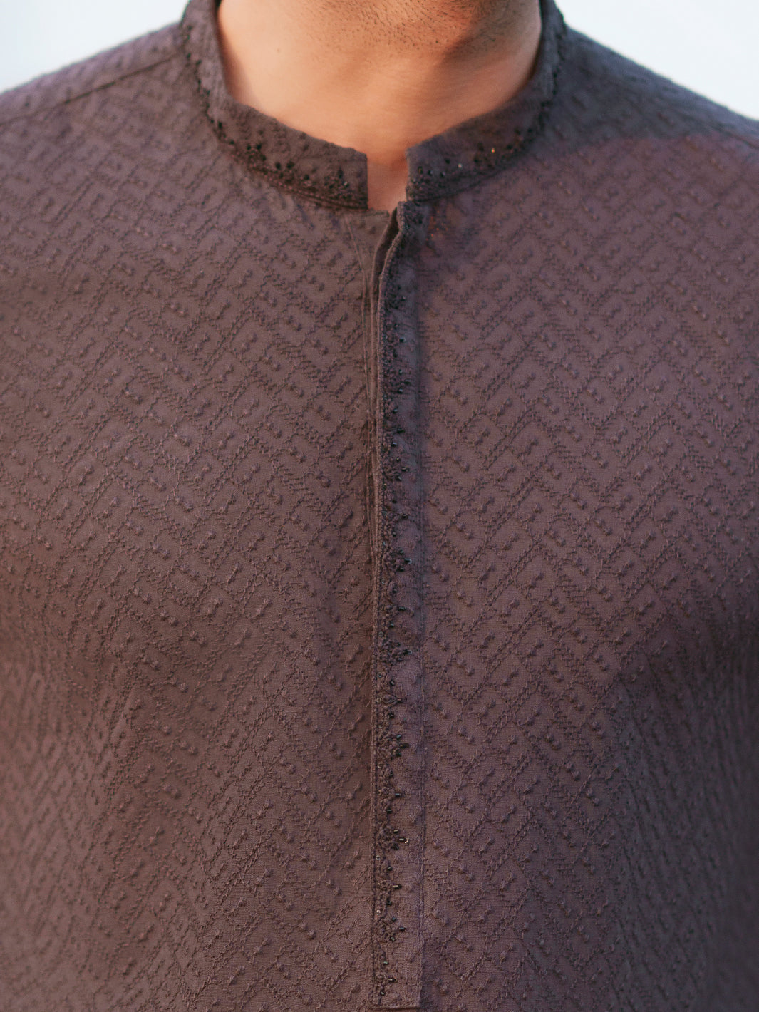 Charcoal Cotton Formal Kurta - AL-K-1311E