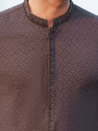 Charcoal Cotton Formal Kurta - AL-K-1311E