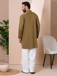 Mustard Cotton Cut & Sew Kurta - AL-K-1314