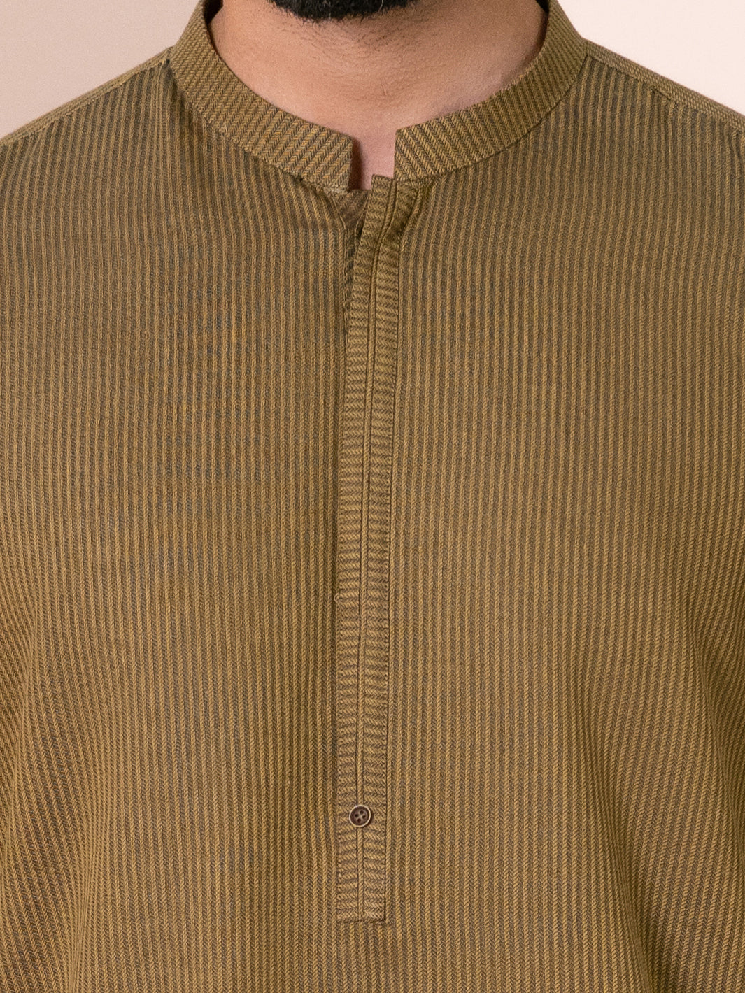 Mustard Cotton Cut & Sew Kurta - AL-K-1314