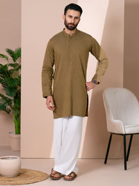 Mustard Cotton Cut & Sew Kurta - AL-K-1314