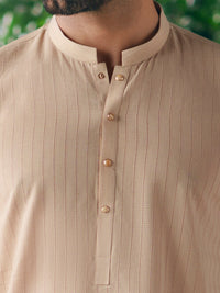Beige Cotton Cut & Sew Kurta - AL-K-1326